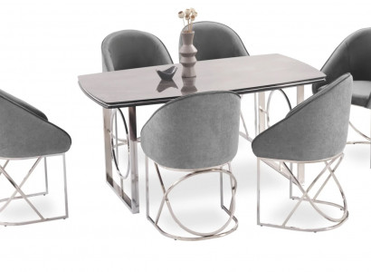 Moderne eetkamermeubels luxueuze eettafel + 6x stoelen tafel stoelen.