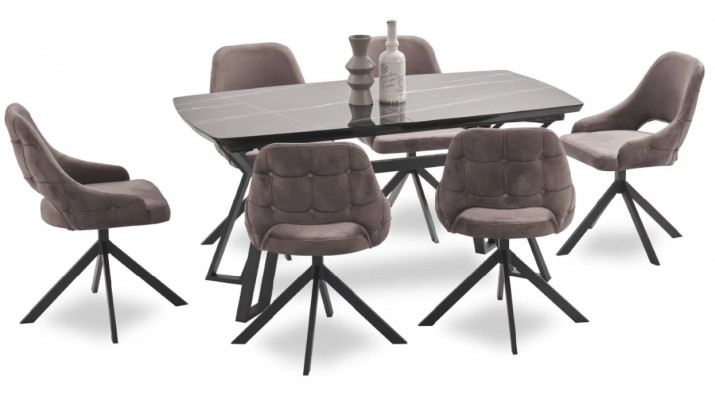 Moderne design bruine 6x stoelen zonder armleuning eetkamer luxe meubels