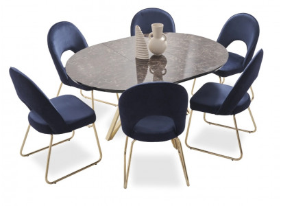 Eetgroep Moderne Stoelen Tafel Tafels 7-delig. Eettafel 6 x Stoelen Eetkamer Set