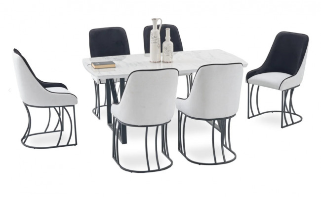 Moderne eettafel 6x stoelen designer luxe eetkamer meubels