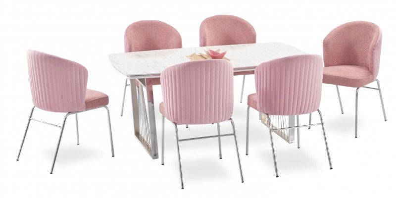 Eetgroep Eettafel 6x Stoelen Moderne Tafel Luxe Meubels Eetkamer 7-delig