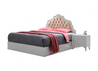 Bed Klassieke Stijl Slaapkamer Rechthoekig Tweepersoonsbed Designer Wit Effen Kleur