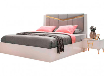 Slaapkamer bed tweepersoonsbed wit eenkleurig modern design rechthoekig