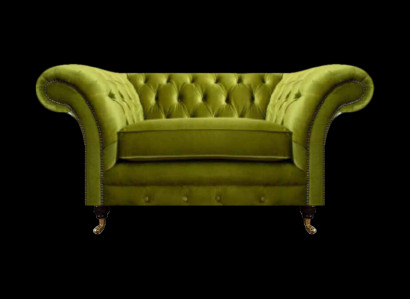 Olivgroene Chesterfield fauteuil gestoffeerde meubelen designer textiel 1-zits