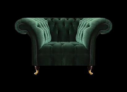 Chesterfield Groene Fauteuil Textielfauteuil Stoffenzitter Woonkamer Meubilair