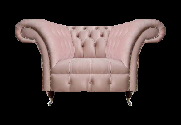 Chesterfield Rosa Fauteuil Woonkamer Designer Stoffenfauteuil 1-zitter