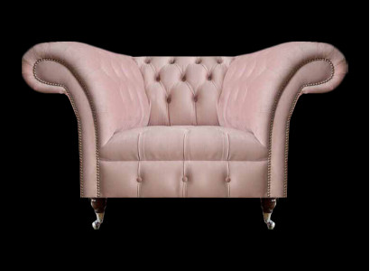 Chesterfield Rosa Fauteuil Woonkamer Designer Stoffenfauteuil 1-zitter