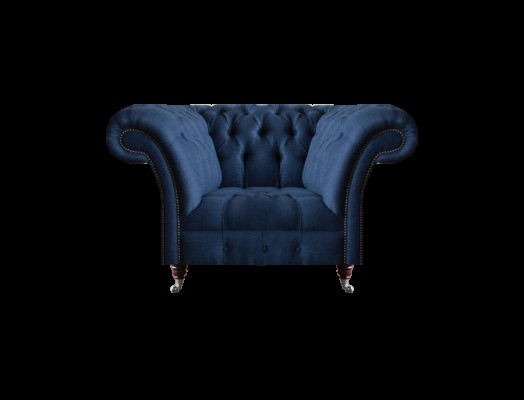 Blauwe Chesterfield fauteuil woonkamer 1-zits Luxe zitmeubilair