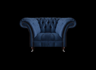 Blauwe Chesterfield fauteuil woonkamer 1-zits Luxe zitmeubilair