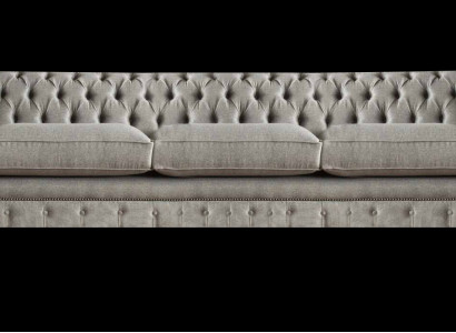 Chesterfield grijze driezits woonkamer gestoffeerde sofa's designer banken