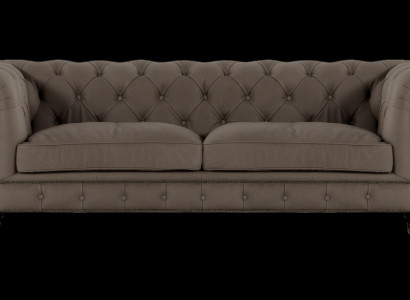 Bekleding Chesterfield tweezitsbank bankstel textiel grijs woonkamer.