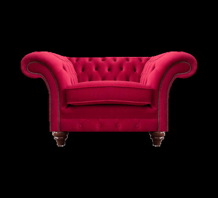 Rode Chesterfield woonkamerfauteuil designer stoffen fauteuil leunstoel