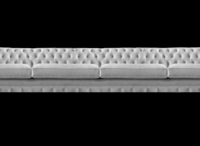 Witte Chesterfield bekleding viersitzig designer textielsofa edele meubels