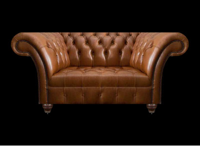 Bruine Chesterfield leren tweezits ontwerpers bank van kunstleer 2-zits sofa