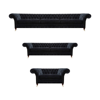 Zwarte Chesterfield-banken Designer Woonkamer Bekledingsbanken Fauteuils