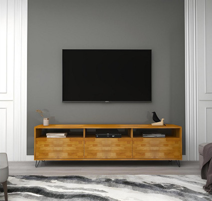 Bruin woonkamer dressoir Robuuste tv-standaard Moderne houten meubels