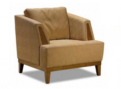 Bruine gestoffeerde fauteuil designer textiele eenzitter moderne televisiefauteuil