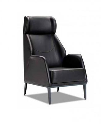 Zwarte Lederen Set Moderne Tweezits Bank Bekleding Fauteuil Meubel 2-delig