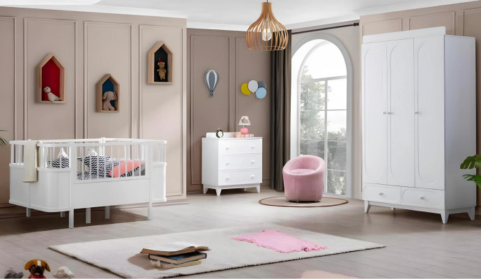 Stijlvol kinderbed luxe hout hoogwaardig bed wit kleur exclusief meubilair nieuw