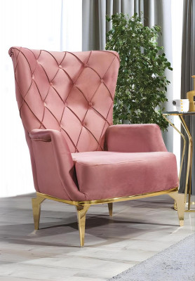 Chesterfield Rosa Loungestoel Designer Bekleding Eenzitter Luxe Meubilair