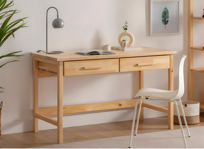 Stijlvol beige bureau moderne opbergtafel luxe houten meubels