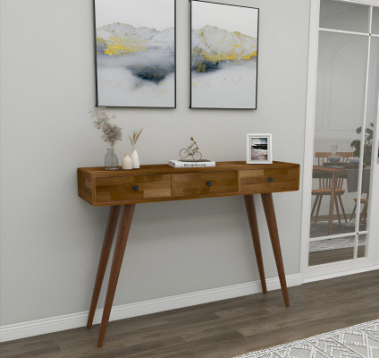 Moderne Hoogwaardige Consoletafel Bruine Houten Tafel Slaapkamer Designmeubilair