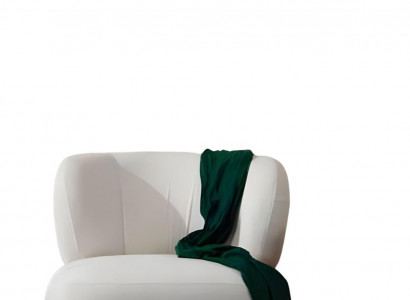 Witte loungefauteuil woonkamer 1-zitter textiel eenzits designmeubel.