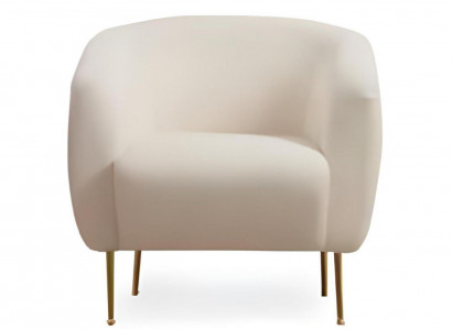 Witte gestoffeerde fauteuil woonkamer zitmeubel effen luxe fauteuil