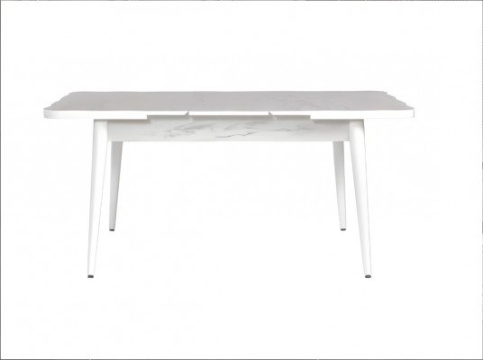 Witte uitschuifbare eettafel designer tafelblad moderne eetkamer meubels