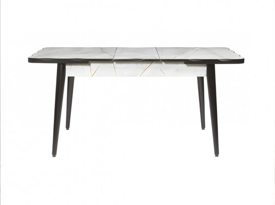 Zwart-witte eettafel luxe uitschuifbare elegante keukentafel