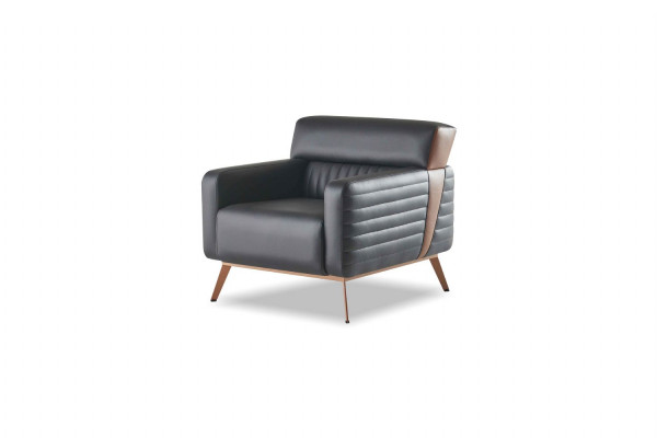 Werkkamer Set 3-delig 3-zits 2x Fauteuil Zwart Effen Modern Stijl