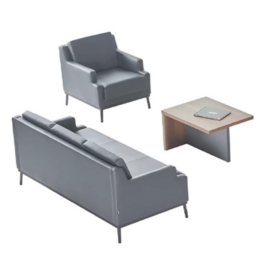 Werkkamer-set 3-delig 3-zits fauteuil salontafel modern donkergrijs