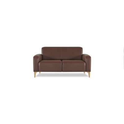 Werkkamer-set 4-delig 2x 2-zitter met 2x fauteuil bruin effen modern