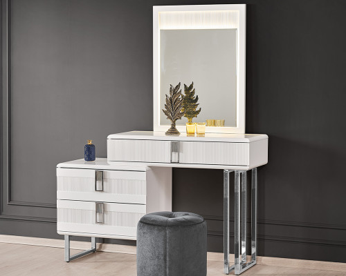 Witte kaptafel Designer toilettafel Robuuste kaptafel Meubilair