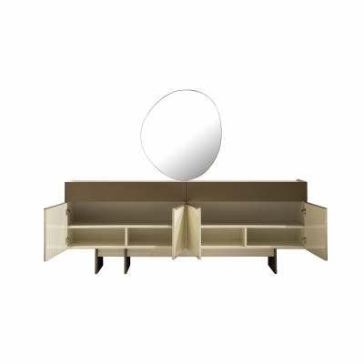 Bruin-beige keukenbuffet designer eetkamer meubel luxueuze commode