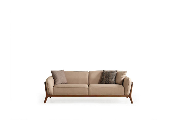 Moderne beige stoffen designbank meubelen woonkamer luxe gestoffeerde sofa's