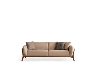 Moderne beige stoffen designbank meubelen woonkamer luxe gestoffeerde sofa's