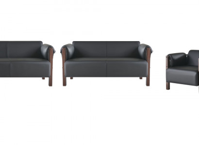 Zitmeubel 3-zitsbank 2-zitsbank Couch Sofa's Leren banken Set Fauteuil Zwart