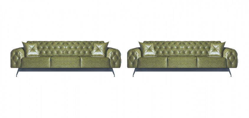 Sofagarnituren Chesterfield Sofa-Set 3-Zitsbanken Sofa's Groen Klassiek Kussens