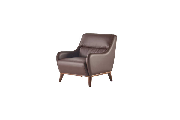 Zitmeubel 3-zits fauteuil Bruin lederen bankstel Sofa Fauteuil Klassiek