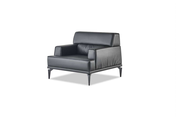 Sofa-Set Compleet Zwart Fauteuil 2-Zits Leren Banken Moderne Zitmeubelen