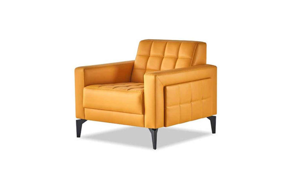 Chesterfield fauteuil moderne zachte leren roestvrijstalen houten armleuningen