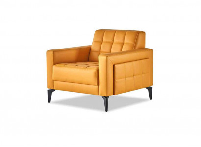 Chesterfield fauteuil moderne zachte leren roestvrijstalen houten armleuningen