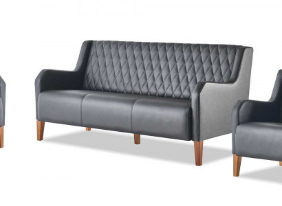 Sofa-set leer modern 3-zits 2-zits zwart fauteuil ledersofa's bank