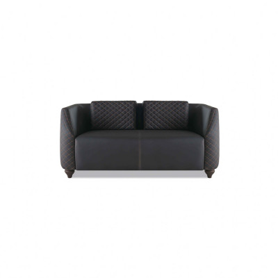 Sofa-set Lederen sofa's 2-zits 2x fauteuil Zwart Zitmeubilair Modern Leunstoel