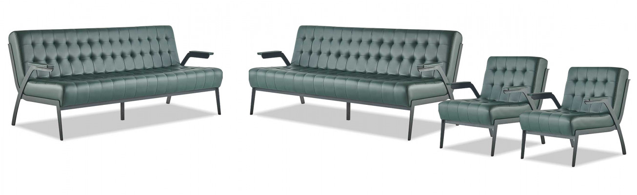 Sofagarnituur-set 3-zits stoel groen Chesterfield moderne leren sofa's