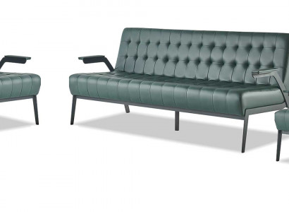 Sofagarnituur-set 3-zits stoel groen Chesterfield moderne leren sofa's