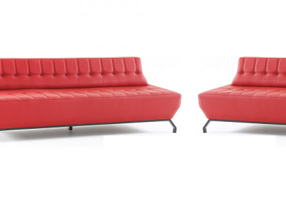 Sofa-set Rood 3-Zits Grijs Fauteuil Art Deco Bankstellen Chesterfield Banken Leer