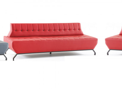 Modernere bankstellen set rood 3-zitter grijze fauteuil Chesterfield Chesterfield.