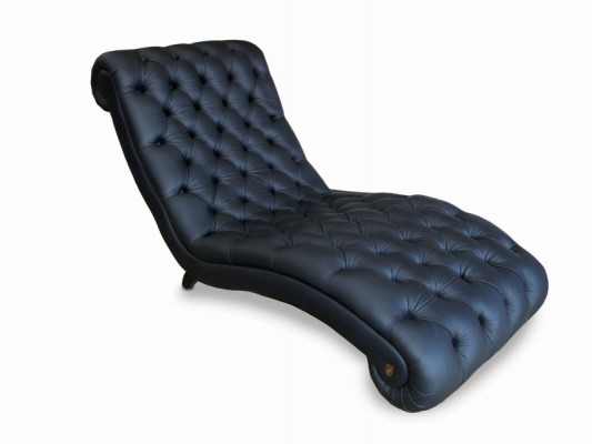 Chesterfield ligstoel chaise longue bank bank leren bank vintage kristal NIEUW